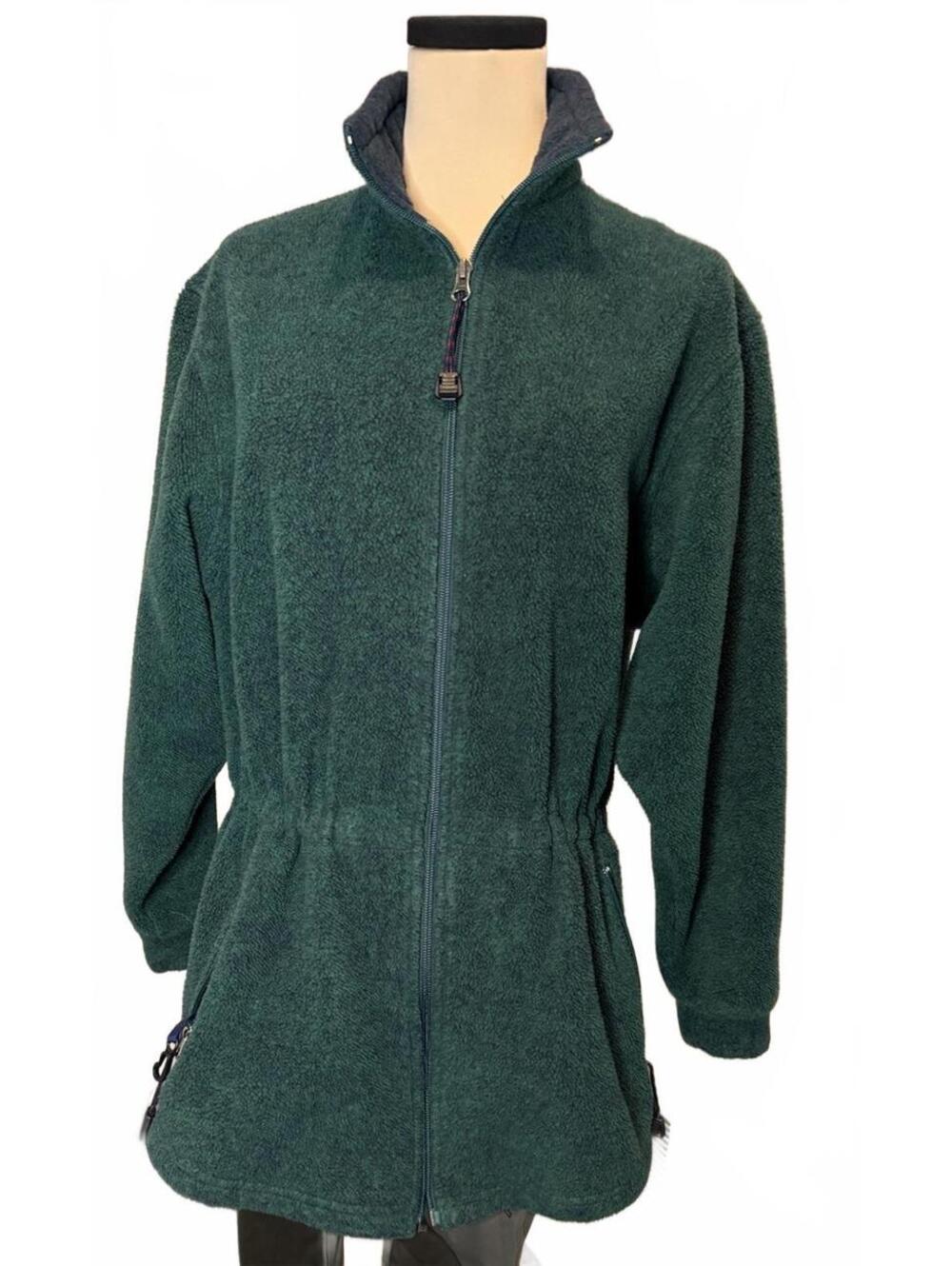 Vintage Eastern Mountain Sports Womens Long Fleece Jacket Cinched Waist Sz S USA